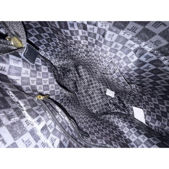 London Fog Sophia Studded Black Tote Bag NWT Faux Leather Gold Hardware - Picture 12 of 14